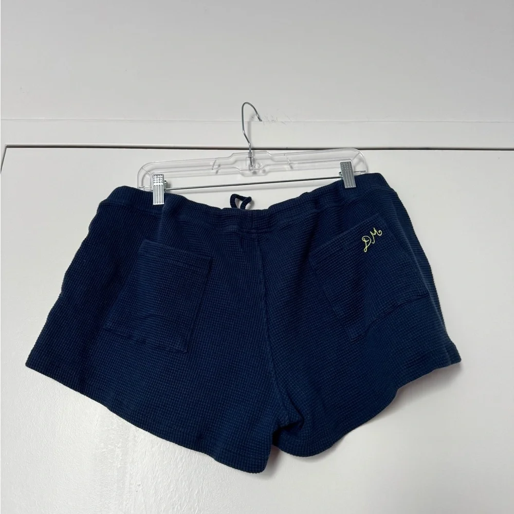 Damson Madder Navy Athletic Shorts with Yellow Stripes - Picture 3 of 6